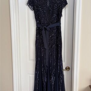 NWT Navy Sequin Evening Gown